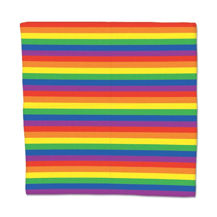 Beistle - Wholesale Bandana - Unisex - Rainbow Bandana, 22" x 22", 100% polyester