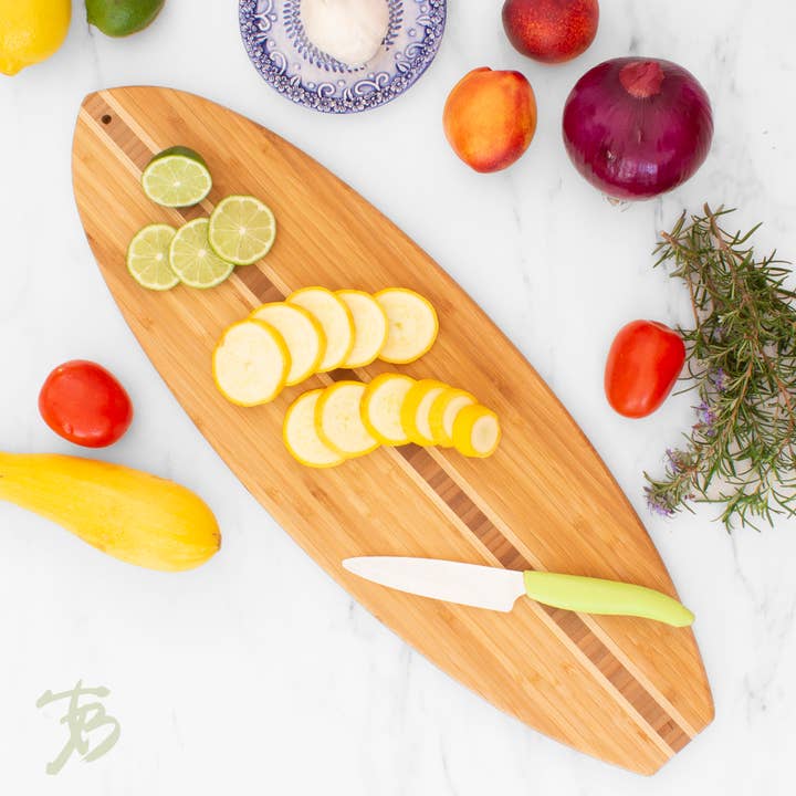Totally Bamboo - Wholesale Cutting Board - Surfboard Shaped Cutting Board & Charcuterie Serving Board3