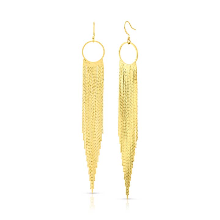 JEN HANSEN - Wholesale Tassel Earrings - LONG TASSEL EARRINGS, GOLD