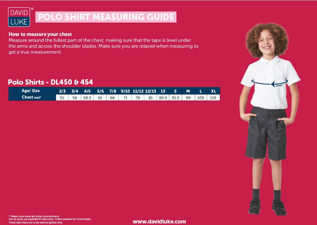 David Luke – wholesale T-shirt – Kids – Unisex School Polo Shirt5