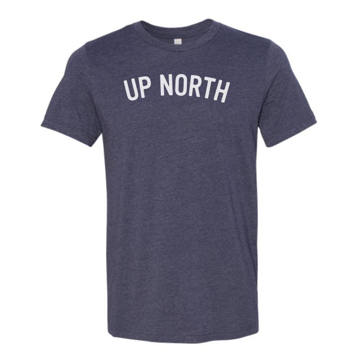 Up North Definition Unisex Crewneck Tee. Heather Navy. for wholesale by Up North Boutique