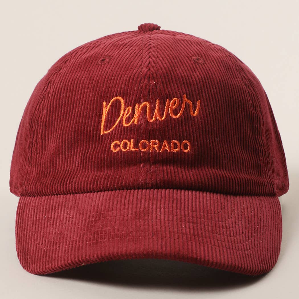 Custom Corduroy Embroidered Hat – Your City & State Design for wholesale on Faire11
