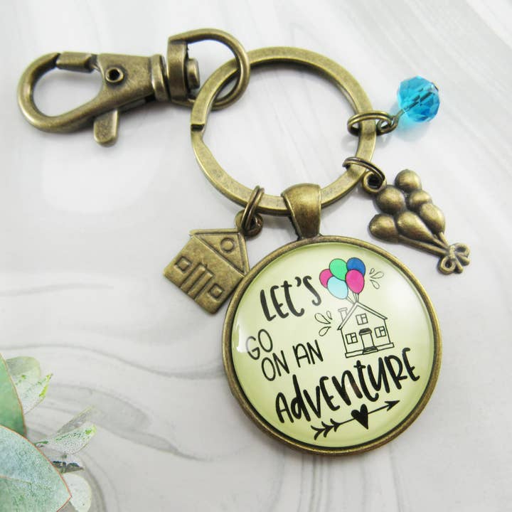Gutsy Goodness - Wholesale Keychain - Women's - Let's Go On Adventure Keychain Balloon House Charm Amazi ^3