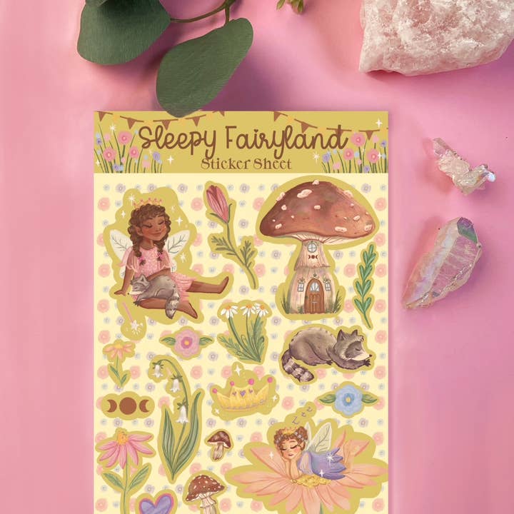 Schläfriges Feenland Feen-Aufkleberbogen für den Großhandel von Besitos & Giggles Creations