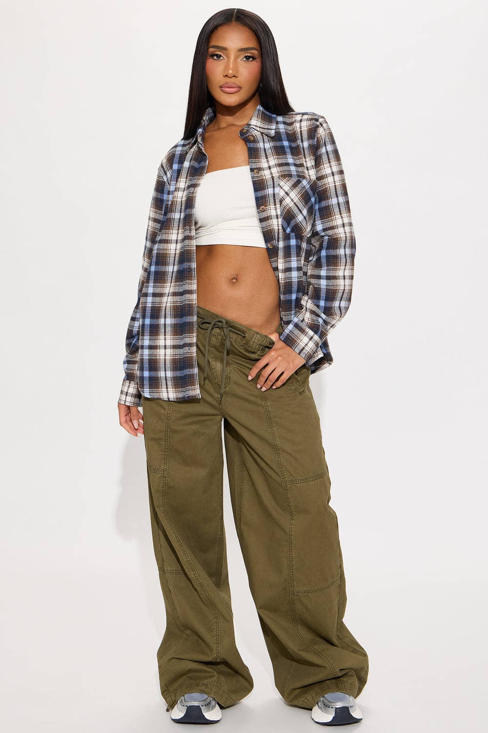 5besties inc - Wholesale Button Down Shirt - Women's - PLAID FLANNEL SHIRT6