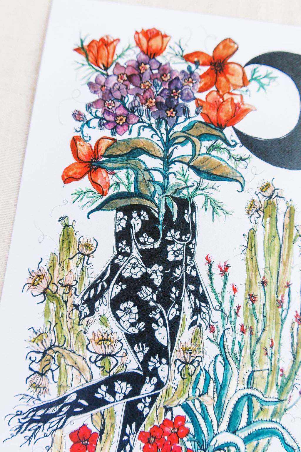 Marcy Ellis – Großhandel Kunstdruck – Königin der Resilienz Feminine Botanische Kunst Druck1