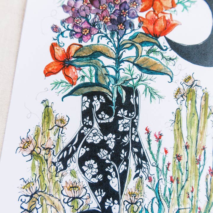 Marcy Ellis – Großhandel Kunstdruck – Königin der Resilienz Feminine Botanische Kunst Druck1