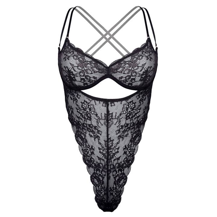 Body Rush Ouvert noir pour la vente par Monique Morin Lingerie