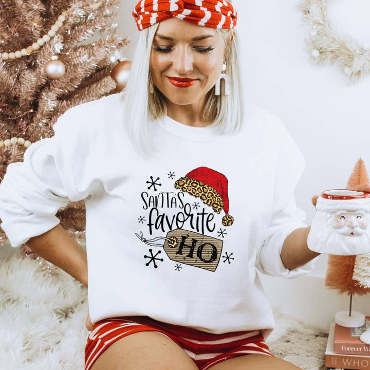 Sants Favorite Ho Christmas Sweatshirt for wholesale by Londas Trendy Tees