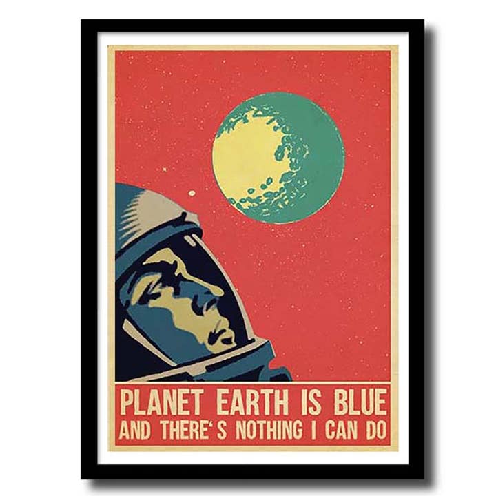 Space Oddity art print, inspired by the David Bowie song for wholesale by Indieprints