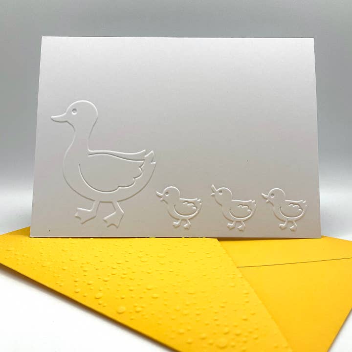 Ducklings Embossed Notecards - Pack of 6 for wholesale by Looks Inviting