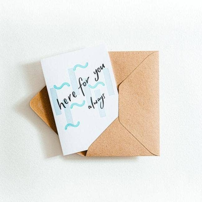 Carte typographique Here For You Always pour la vente par Hunter Paper Co.