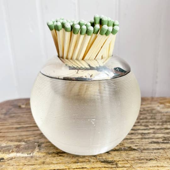 Antique Sterling Silver and Glass Match Striker - Medium for wholesale by Batterby House