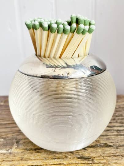 Antique Sterling Silver and Glass Match Striker - Medium for wholesale by Batterby House