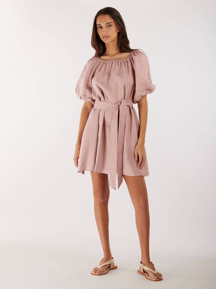 Wren Linne Miniklänning - Peony för wholesale av Amelius