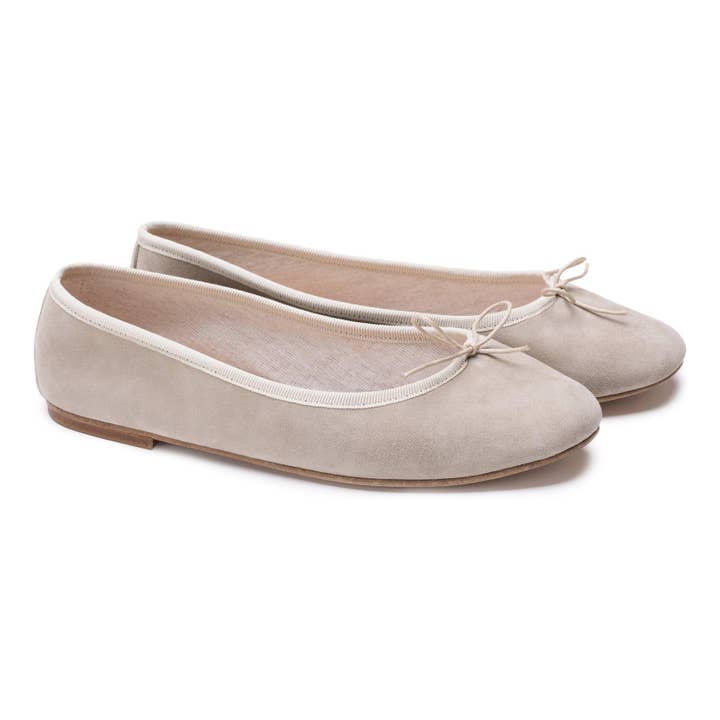 NICOLE Ballerina in Beige Suede for wholesale by Spelta Milano
