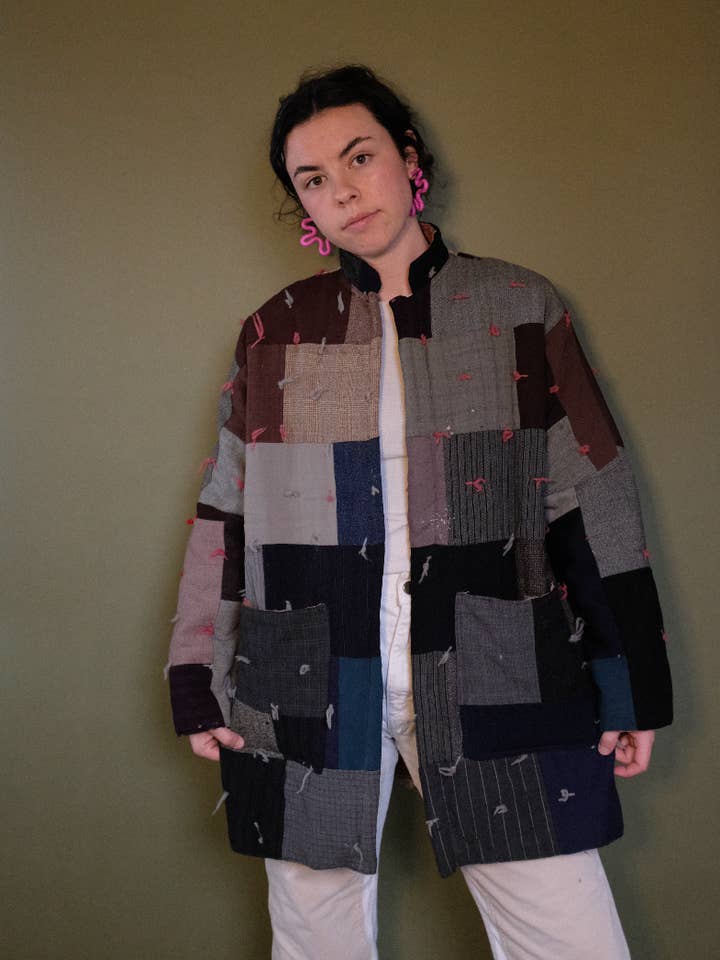 Quilt Coat - Wool Bricks for wholesale by Reclaim Creative