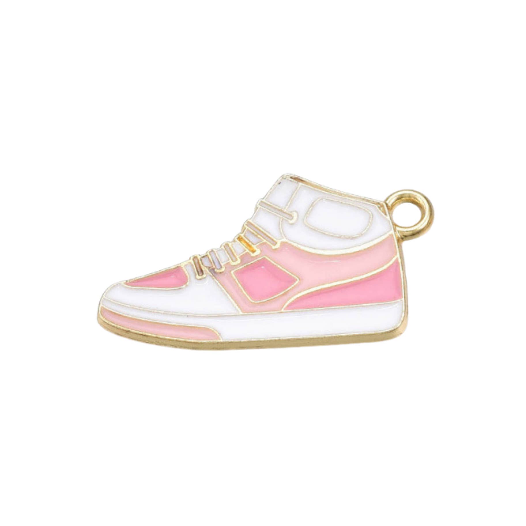 Love, Paige Designs - Wholesale Individual Charm/Pendant - Gold Alloy Pink Sneaker Charm