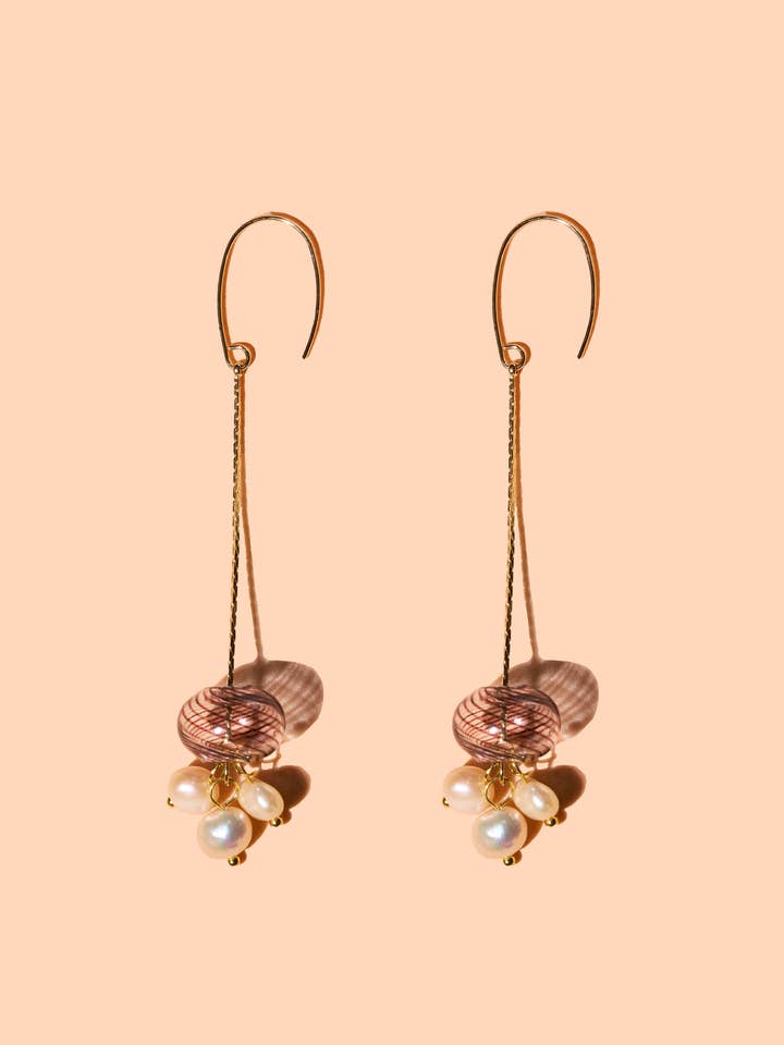 Ella Dangle Earrings - 18K Gold Plated for wholesale by Peter and June