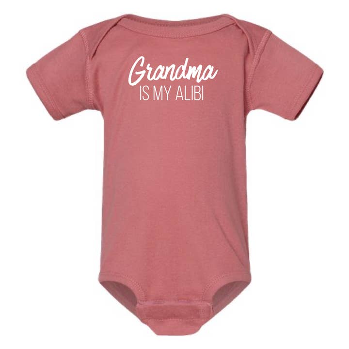 dkhandmade - Wholesale Bodysuit (Non-Footed) - Baby - GRANDMA IS MY ALIBI BABY ONESIE1