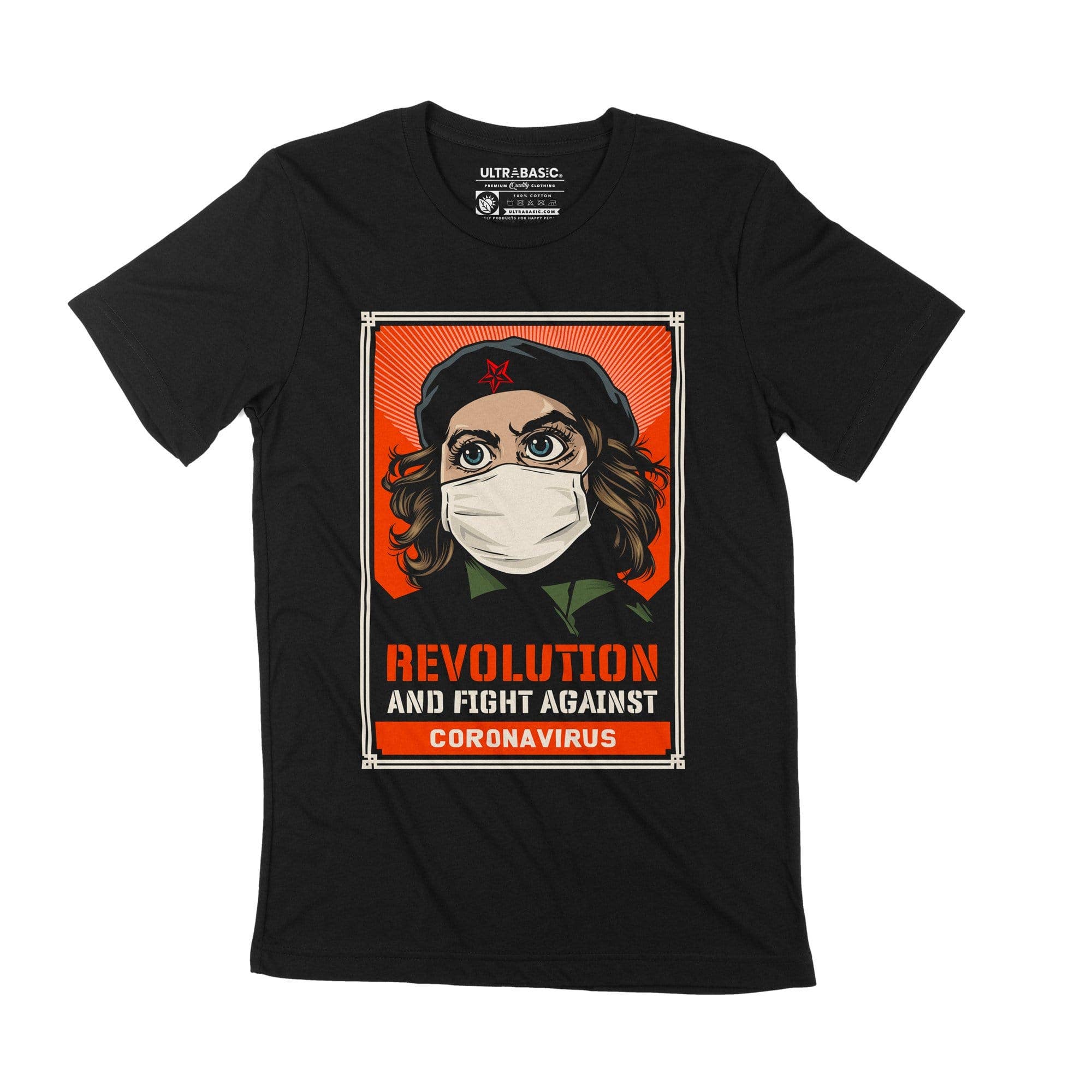 ULTRABASIC - Wholesale Screen Printed T-Shirt - Unisex - Unisex Adult T-Shirt Coronavirus Revolution and Fight Covid T Shirt0