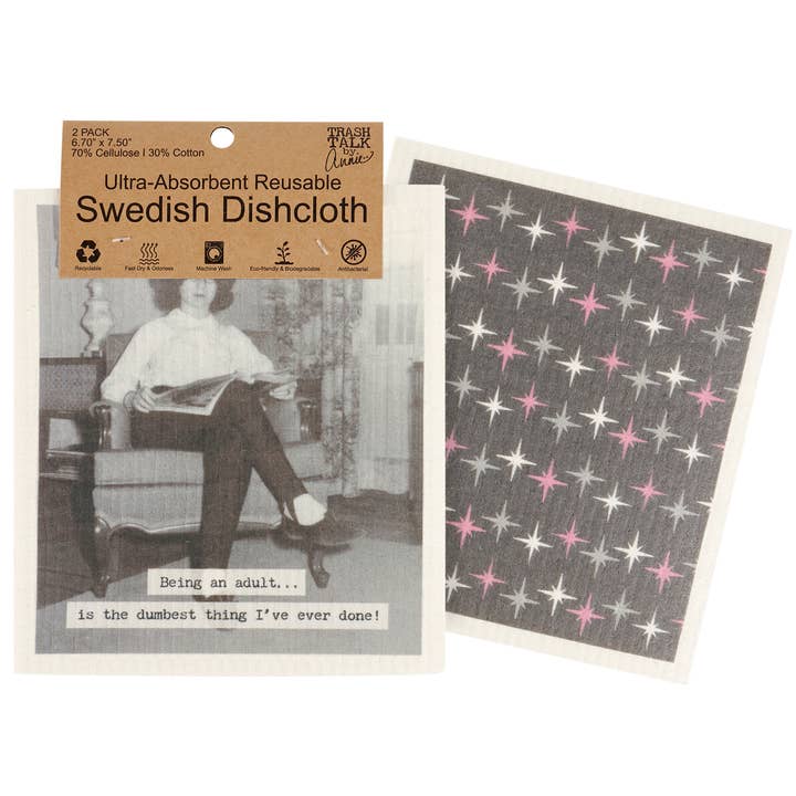 Being An Adult Is Swedish Cloth Set for wholesale by Primitives by Kathy