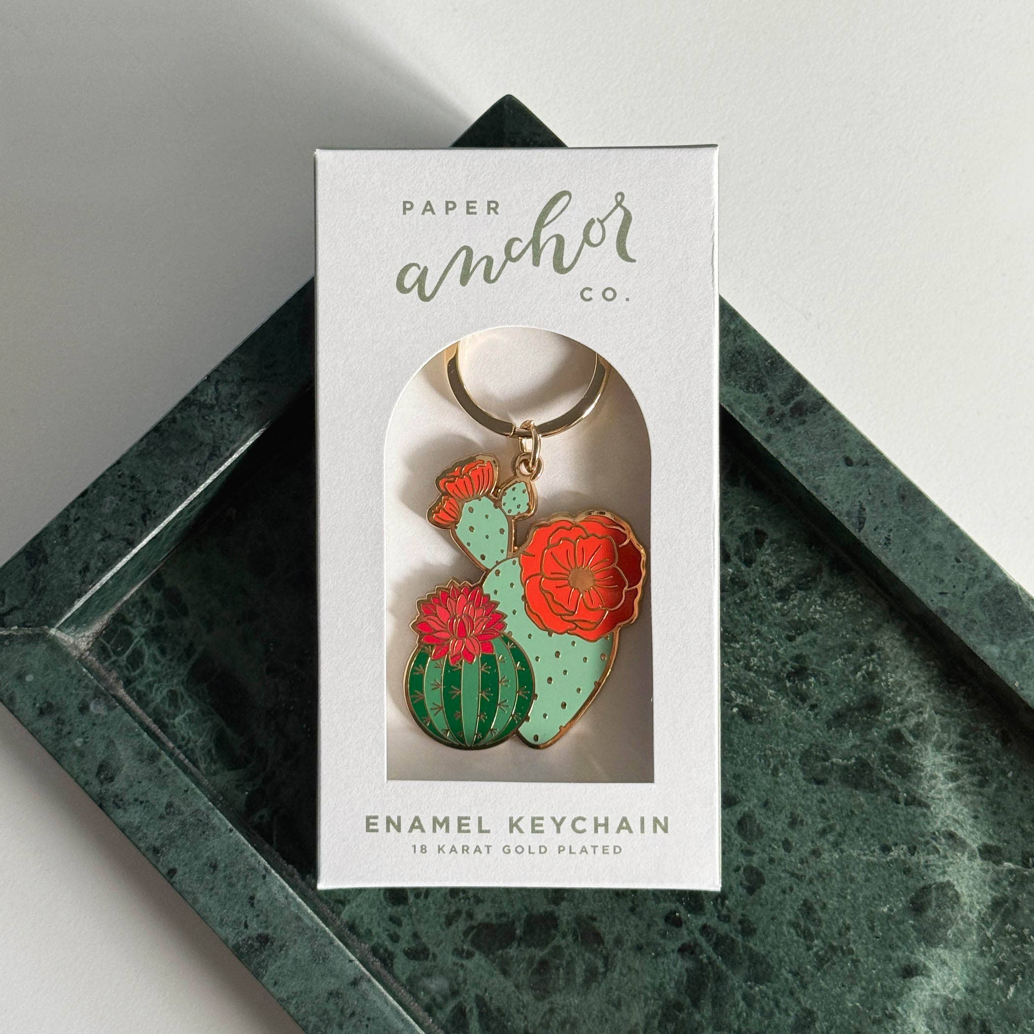 Paper Anchor Co. - Wholesale Keychain - Women's - Blooming Cacti Plant Keychain | Valentine Gifts2