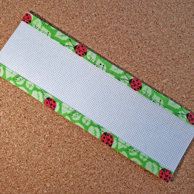 Rogue Stitchery - Wholesale Craft Sewing Kit - Ladybugs on Green - Custom-Trimmed Aida1