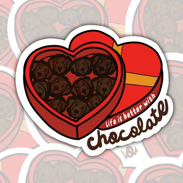Chocolate Lab Dog Sticker | Funny Dog Sticker for wholesale by LacyPetsAndCompany
