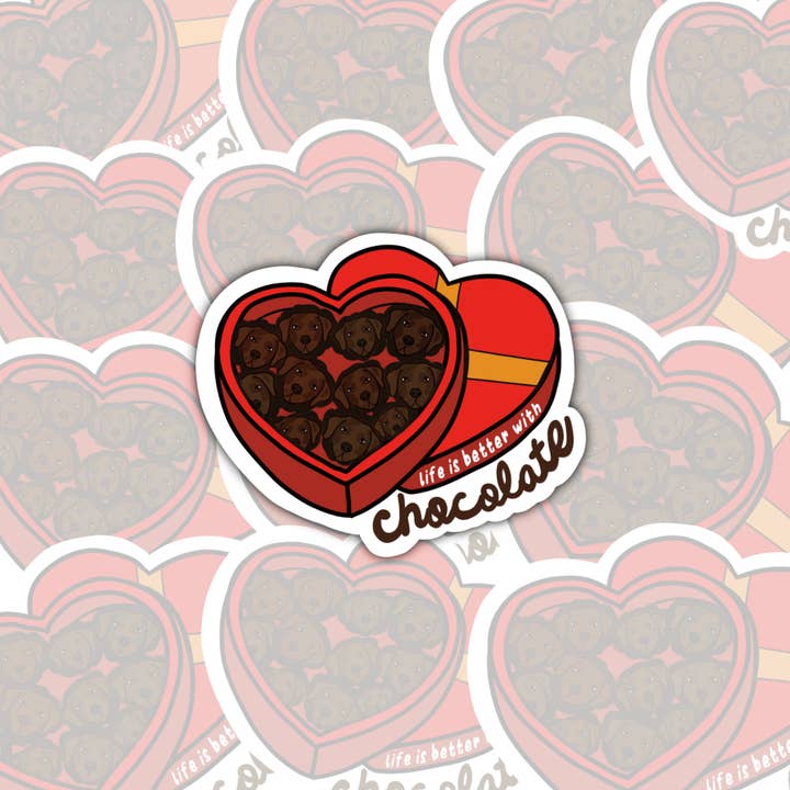 Chocolate Lab Dog Sticker | Funny Dog Sticker for wholesale by LacyPetsAndCompany