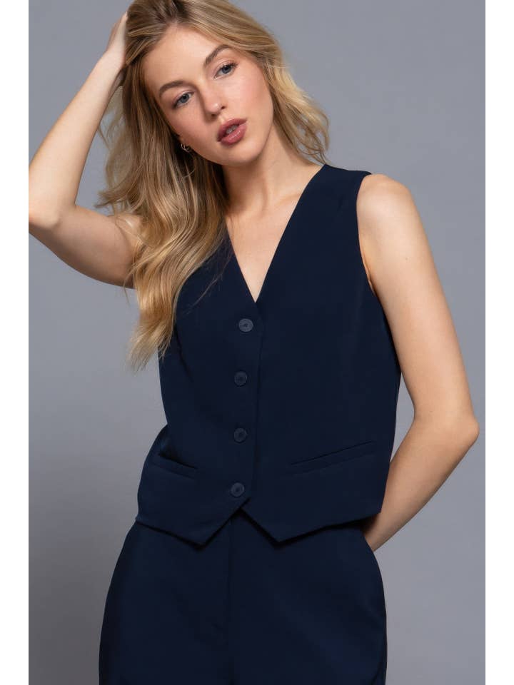 CC Wholesale Clothing - Wholesale Suit Vest - Women's - V-neckline W/front Button Closure Vest8
