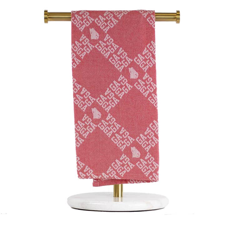 Toalla de Mano Jacquard con Diseño de Enrejado Georgia Rojo/Blanco 20x28 para venta al por mayor de The Royal Standard