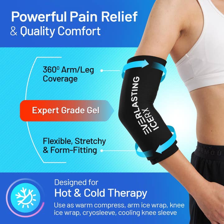 Everlasting Ice RX - Wholesale Hot/Cold Compress - EverlastingIce Knee Ice Pack Wrap Compression Sleeve for Injuries | Hot & Cold Therapy Ice Pack for Knee, 360° Coverage | Reusable for Knee, Elbow, Ankle, Wrist - XL4