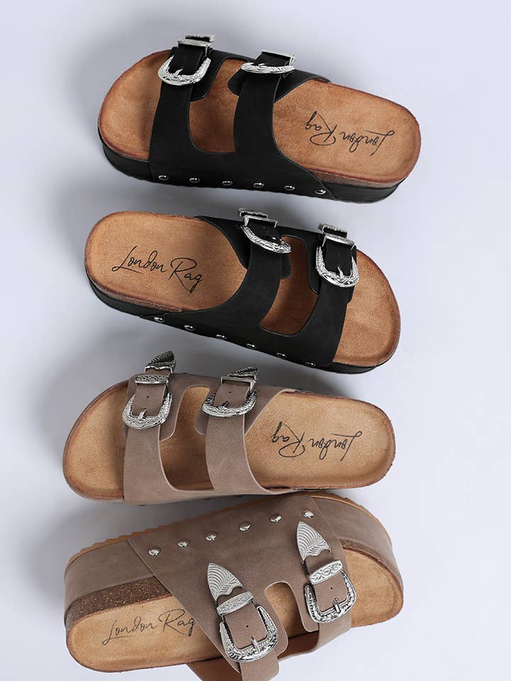 Zaphod Faux Leather Flatform Slip Ons for wholesale by Rag Company