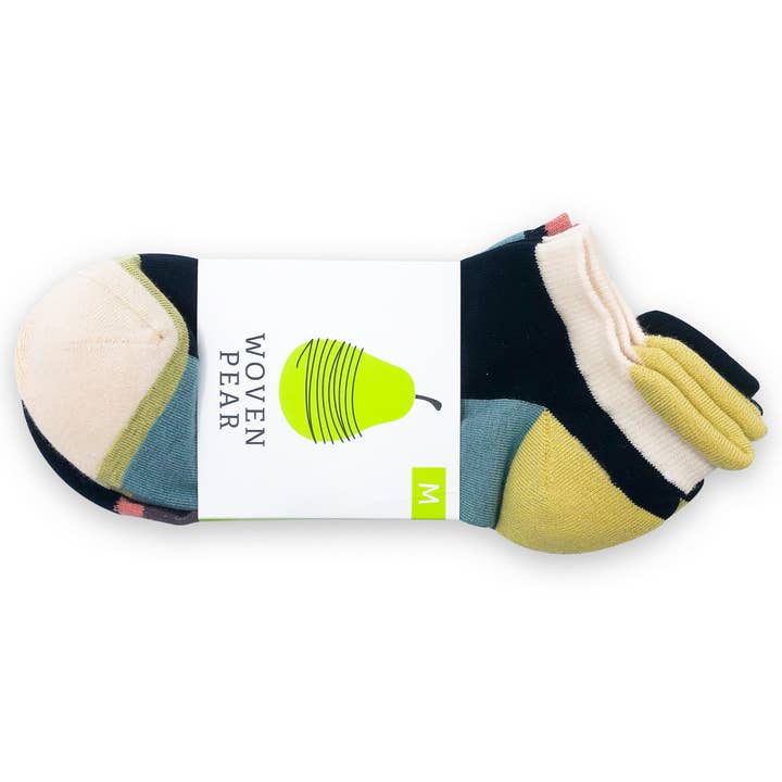 Woven Pear - Wholesale Socks - Unisex - Shorty Socks, Colorblock Set (Basics)
