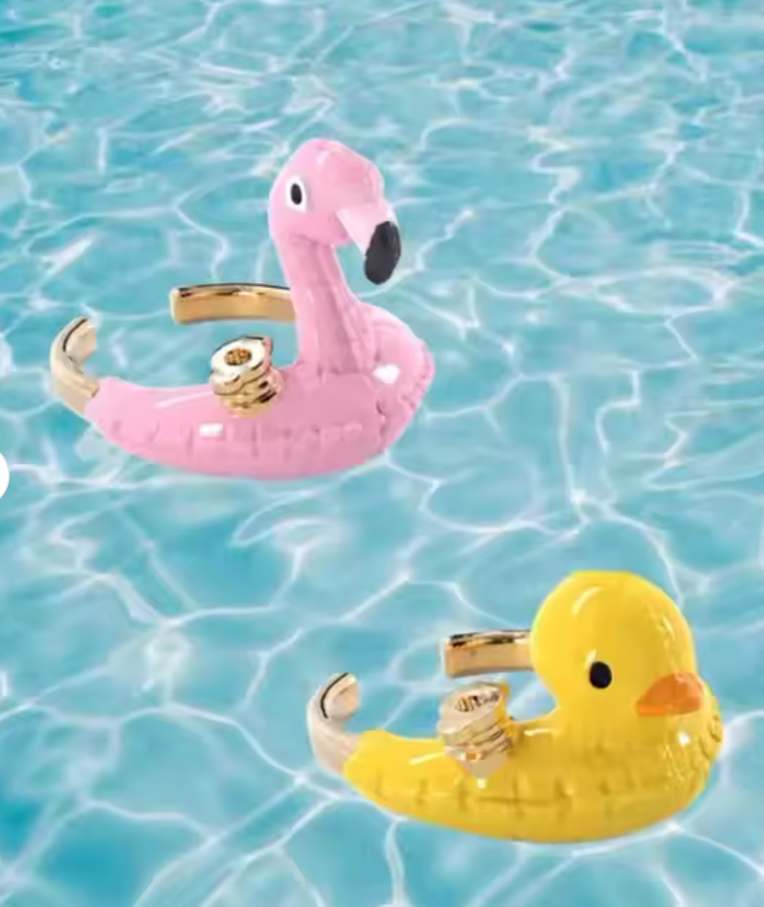 HoopLa - Wholesale Cocktail/Statement Ring - Pool Floating Enamel Ring- Rubber Duck or Flamingo1