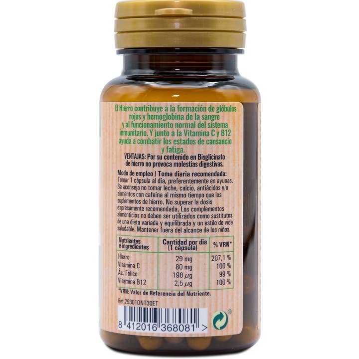Pridahofarma - Wholesale Oral Supplement/Vitamin - NATURTIERRA Iron 30 vegetable capsules1