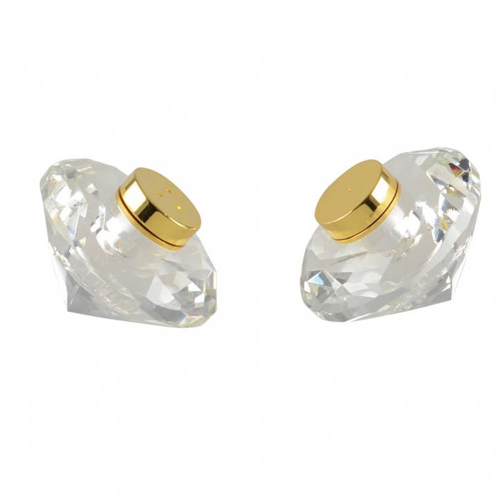 AULICA – Großhandel Salz- & Pfefferstreuer-Set – Salz- und Pfefferstreuer Kristall 7 cm goldfarben1