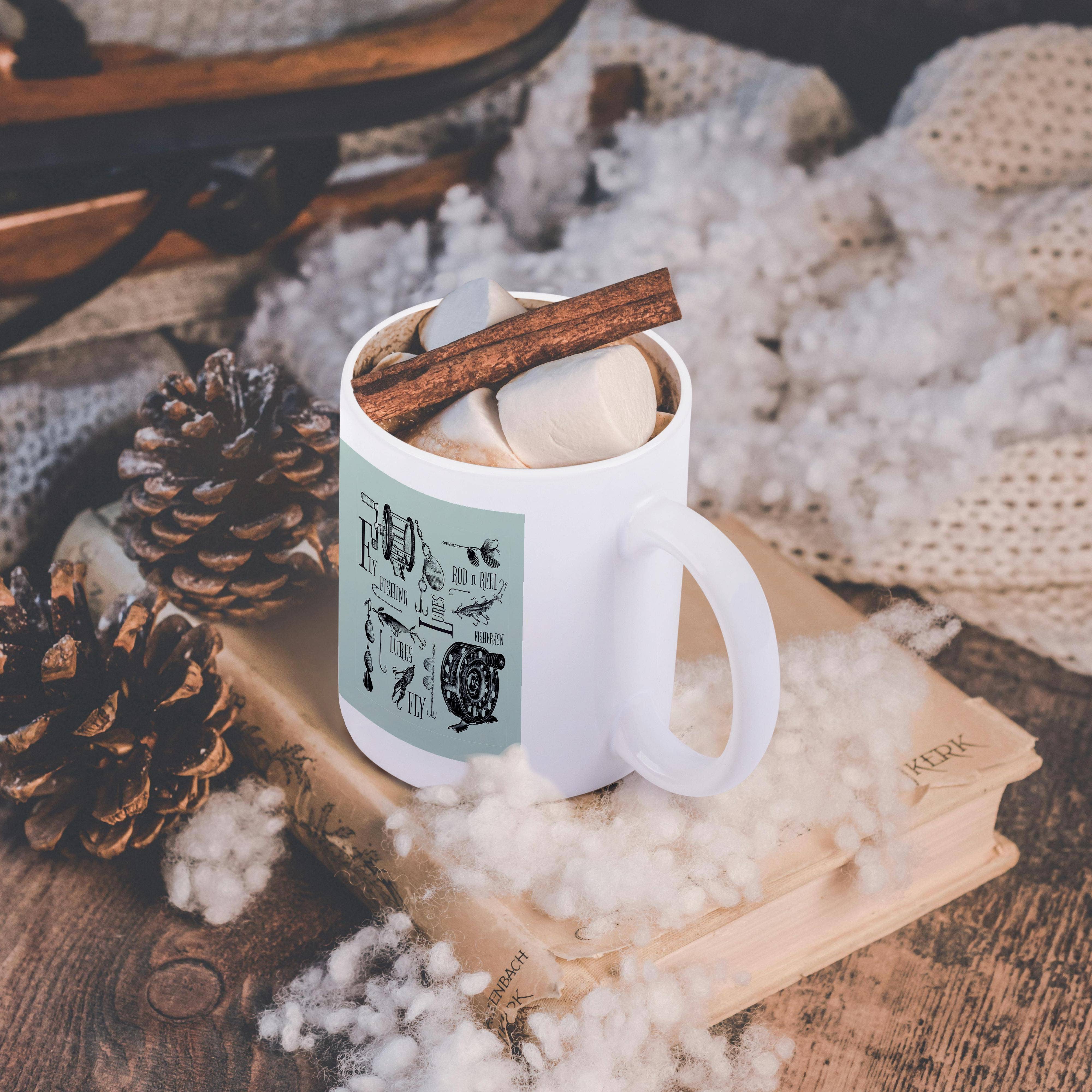 3dRose – wholesale Coffee mug – 3dRose, Fly Fishing Mix of Lures Fishing Reels and More, Mug11