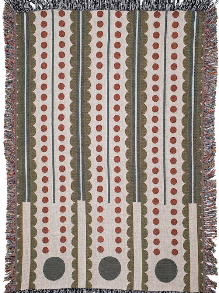 Olivengrønne tranebærvævede tæpper for engroshandel hos eif studio