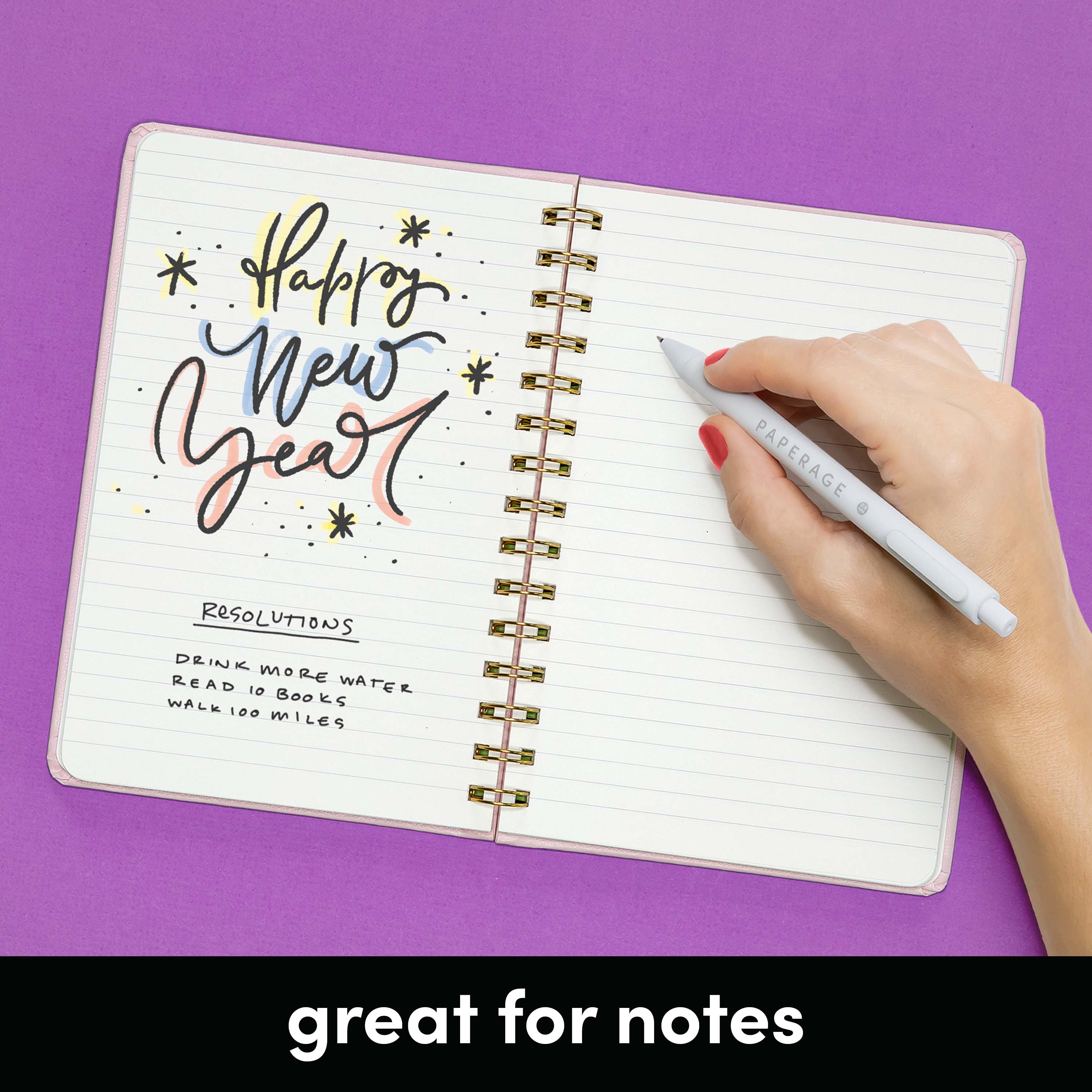 Paperage – wholesale Notebook – Rainbow Stripe Hardcover Spiral Lined Journal Notebook6