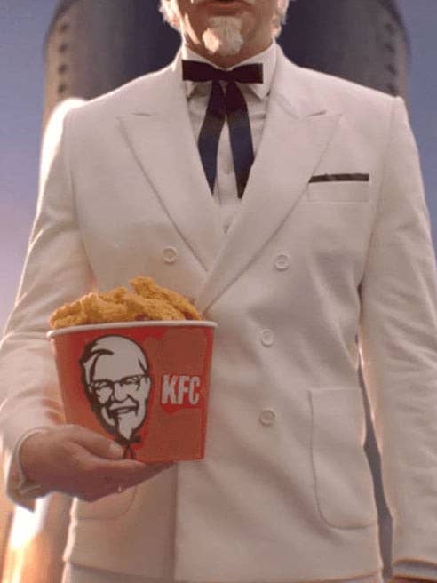 Mens Colonel Sanders KFC White Double Breasted Suit Costume for wholesale on Faire