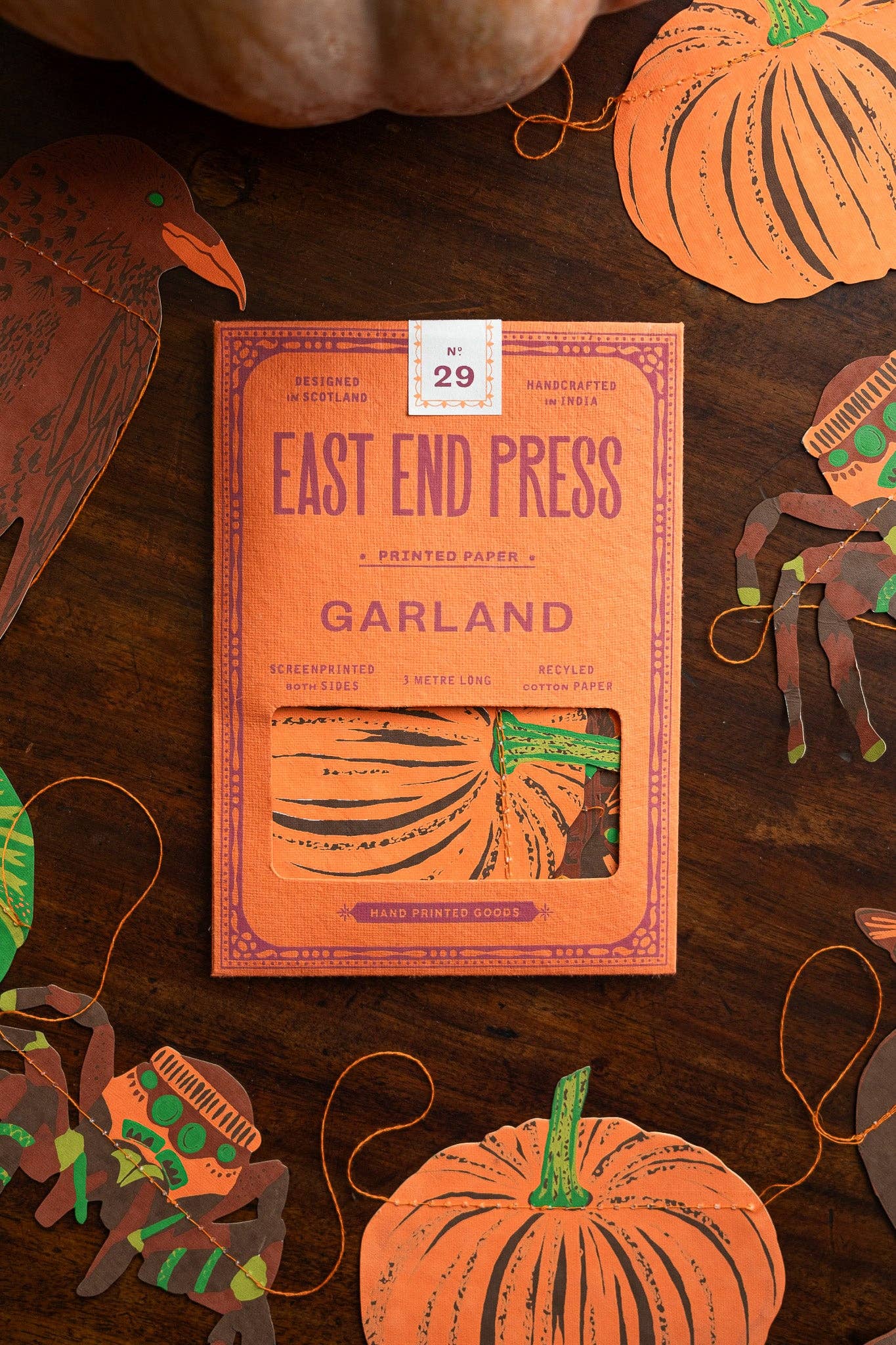 East End Press – wholesale Bunting/garland – Pumpkin Sewn Garland1