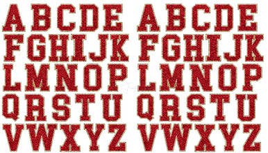 Trendy Transfers - Wholesale Sticker - Red Chenille Glitter Letters Sticker Sheet1