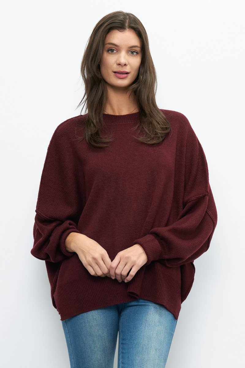 Newbury Kustom - Wholesale Tunic Sweater - Women's - 10319A -Slouchy silhouette  pullover sweater2