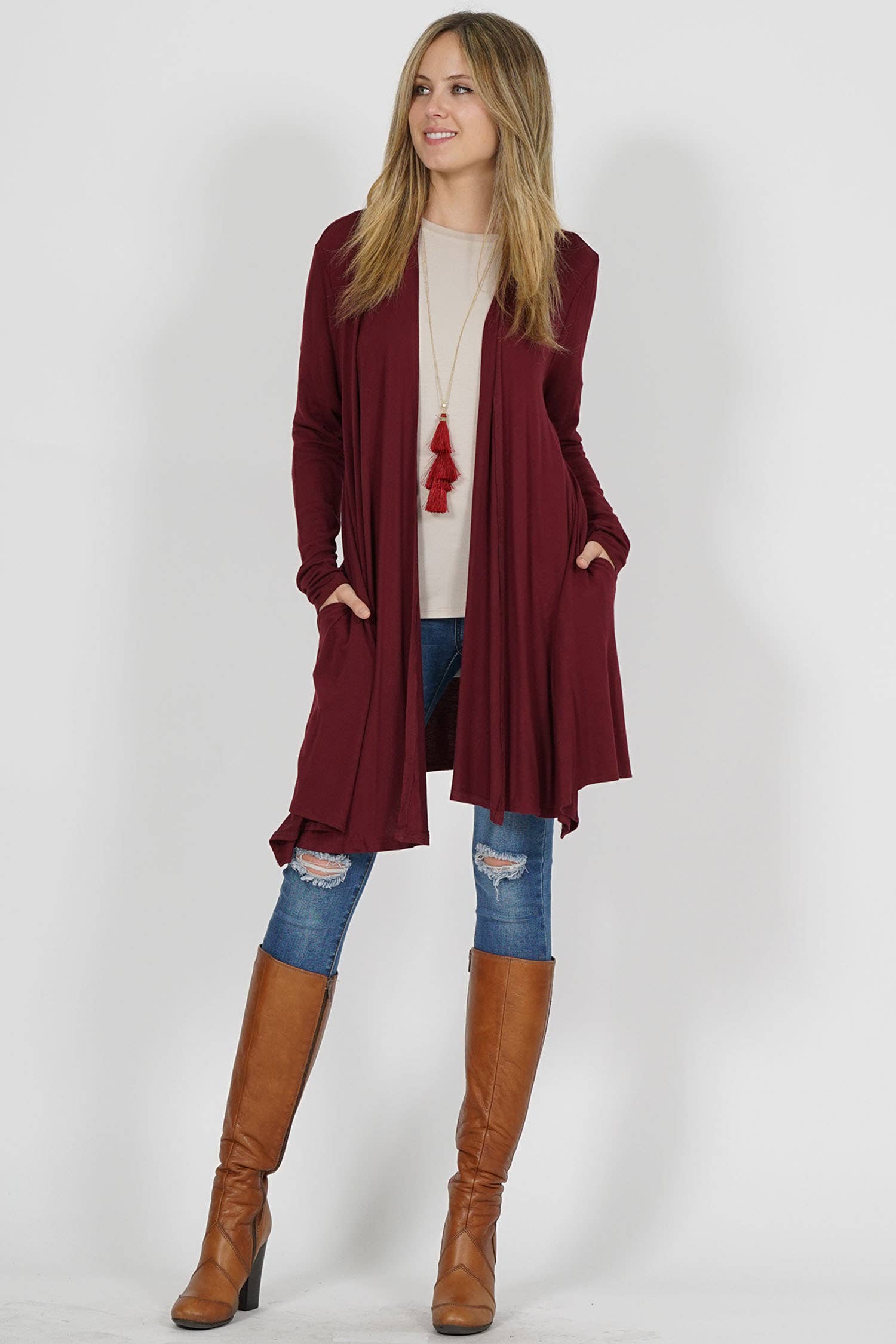 42POPS - Wholesale Cardigan - Women's - ",,...._ Open cardigan w/ slouchy pockets4