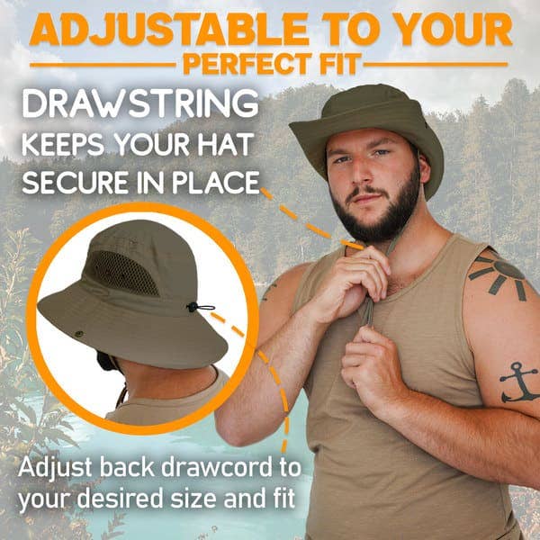 GearTOP - Vente Bob – unisexe - Chapeau de protection solaire - Casque de sécurité - Chapeau Boonie Bucket Hat UPF 50+17