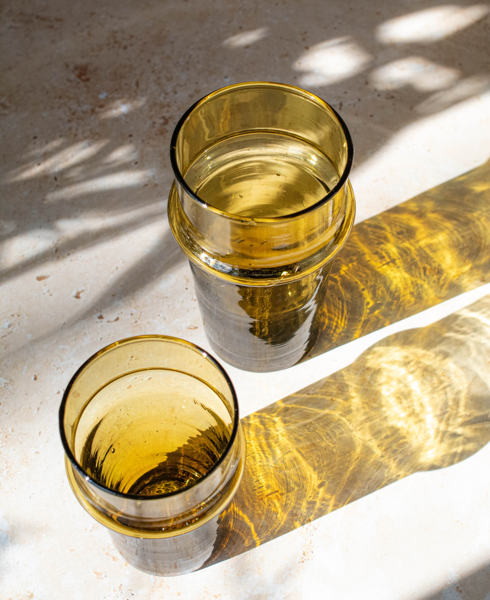 Maison Berber – Großhandel Trinkglas/Tasse – Marokkanische Beldi-Gläser - Bernsteinfarben, 6er-Set1