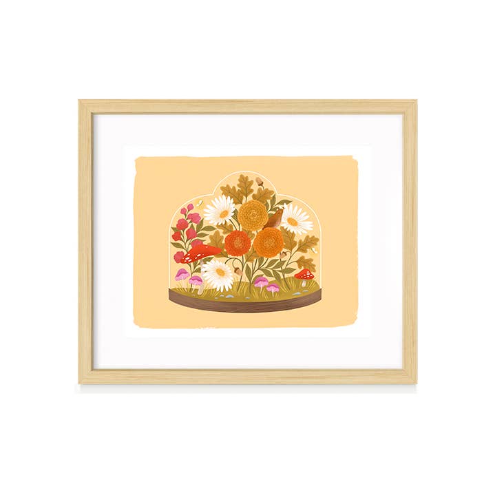 Terrarium: Golden Mums and Daisies | Art Print for wholesale by Paper Raven Co.