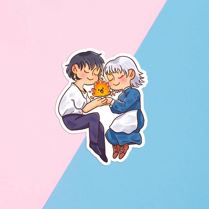 Castle Trio | Waterproof Howl Moving Book Fan Sticker for wholesale by Lemon Whiskers